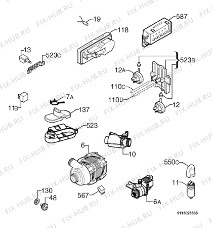 Взрыв-схема посудомоечной машины Privileg 163702_11026 - Схема узла Electrical equipment 268